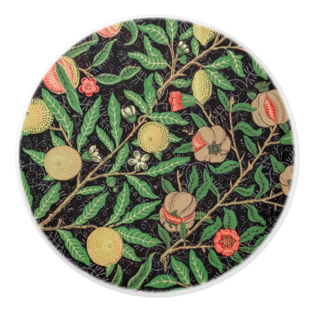 William Morris Obstpomegranat Blumenmuster Keramikknauf (Vorderseite)