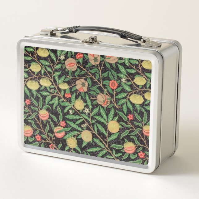 William Morris Obstpomegranat Blumenmuster Metall Brotdose (Vorderseite)