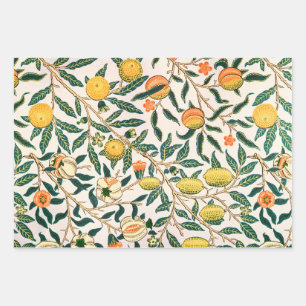 William Morris Obstpomegranat Weiße Ornamente Geschenkpapier Set