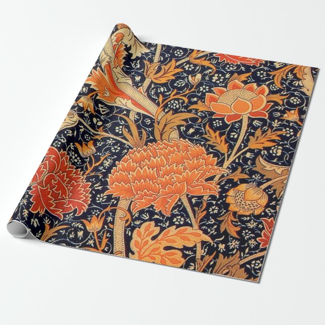 William Morris Orange Buntstift Geschenkpapier (Ungerollt)