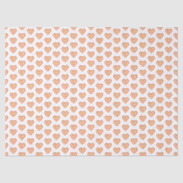 William Morris Orange Floral Heart Decoupage Seidenpapier (Vorderseite)