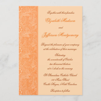 William Morris Orange Floral Wedding Einladung