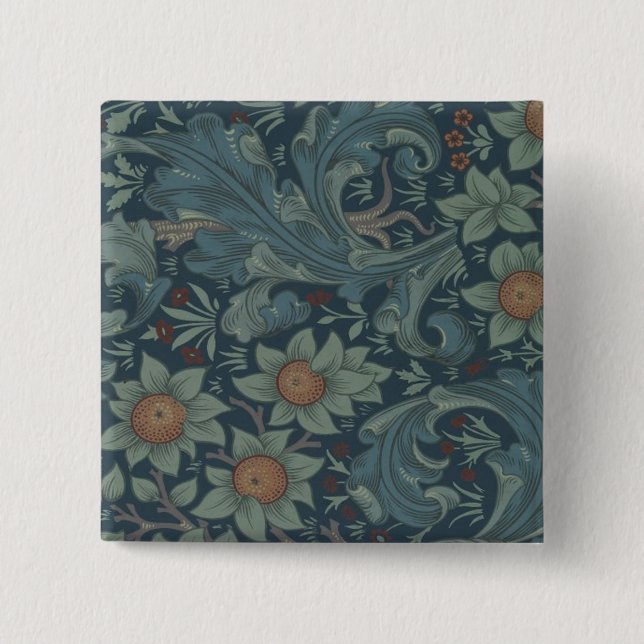 William Morris Orchard Pattern Art Button (Vorderseite)