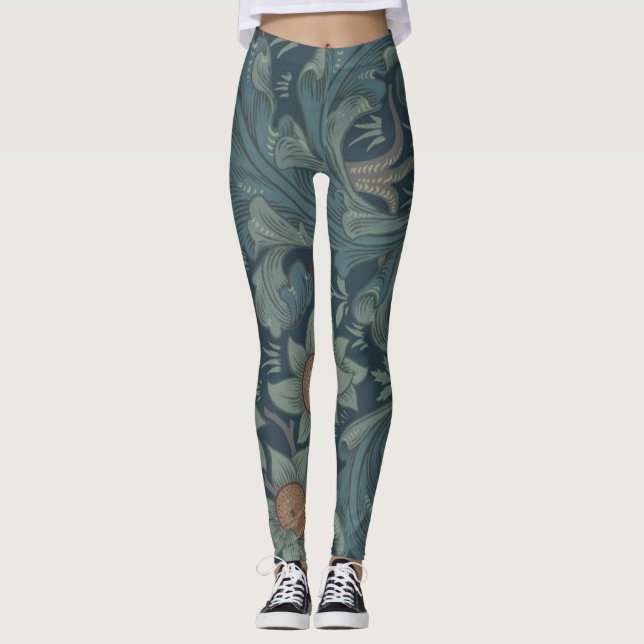 William Morris Orchard Pattern Art Leggings (Vorderseite)
