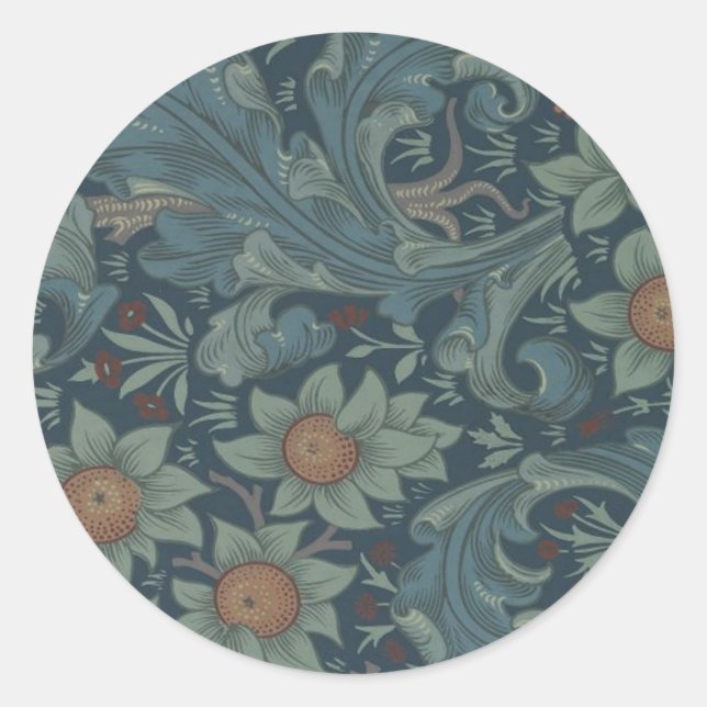 William Morris Orchard Pattern Art Runder Aufkleber (Vorderseite)