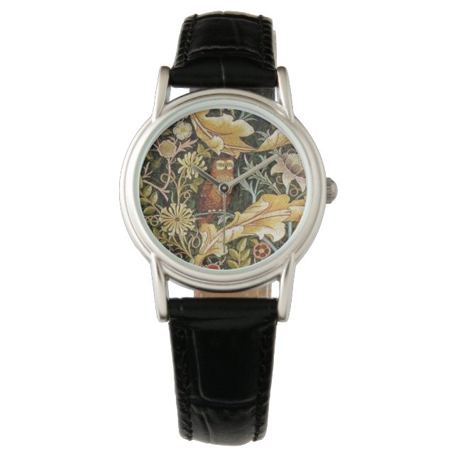 William Morris Owl an Acanthus Armbanduhr (Vorderseite)