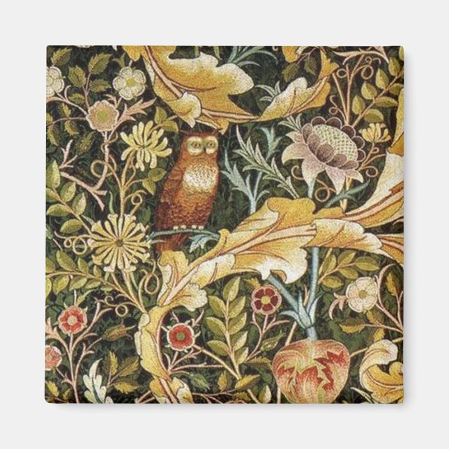 William Morris Owl an Acanthus Magnet (Vorne)