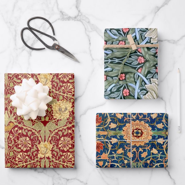 William Morris Pack 6 Packpapier Blätter (Vorderseite)