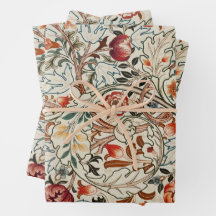 William Morris papier d'emballage floral coloré