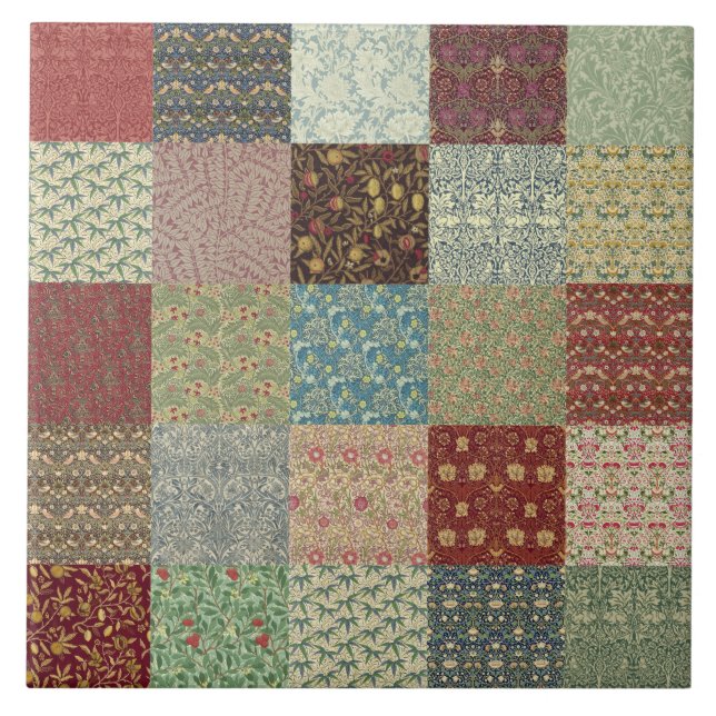 William Morris Patchwork-Quilt-Keramik Fliese (Vorderseite)