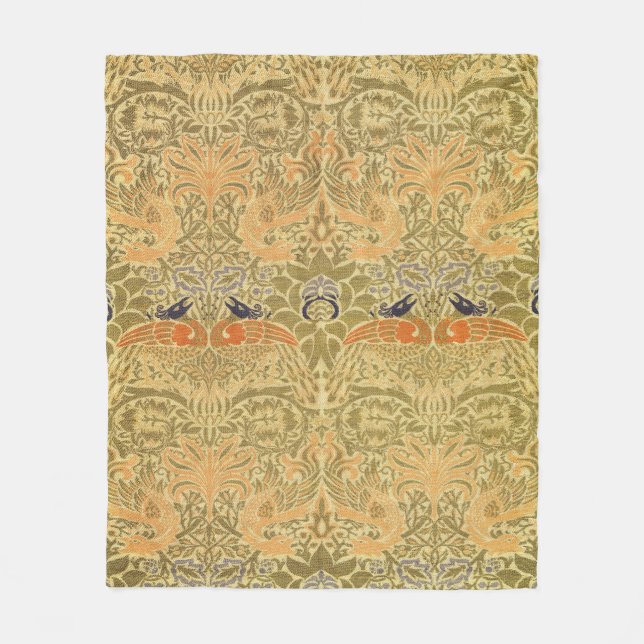 William Morris Peacock & Dragon Arts & Crafts Fleecedecke (Vorderseite)