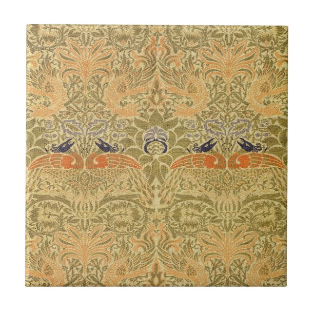 William Morris Peacock & Dragon Arts & Crafts Fliese (Vorderseite)