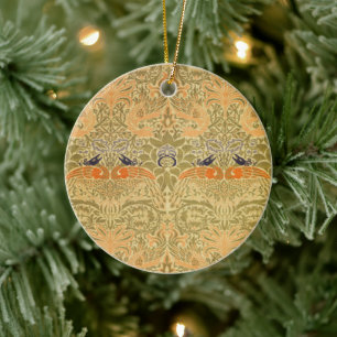William Morris Peacock & Dragon Arts & Crafts Keramik Ornament