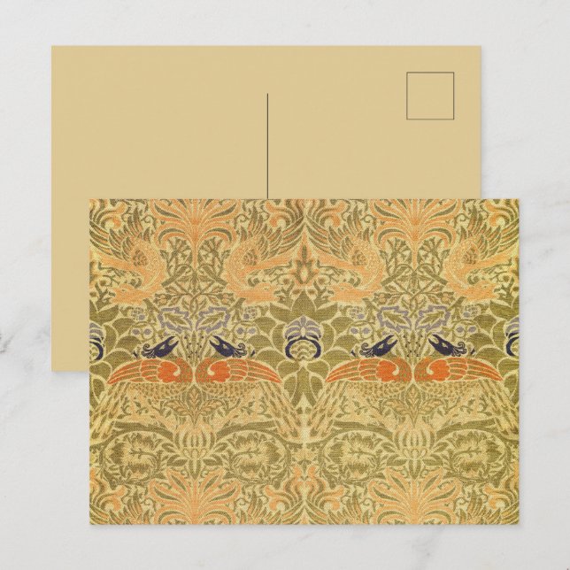 William Morris Peacock & Dragon Arts & Crafts Postkarte (Vorne/Hinten)