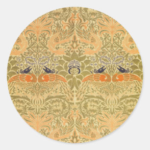 William Morris Peacock & Dragon Arts & Crafts Runder Aufkleber