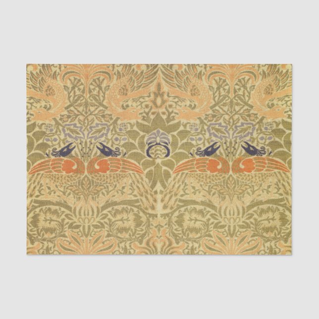 William Morris Peacock & Dragon Arts & Crafts Seidenpapier (Vorderseite)