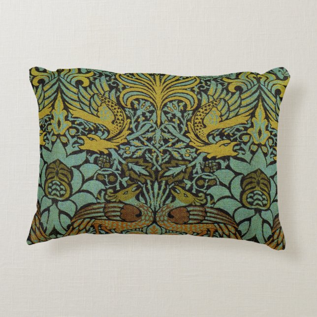 William Morris Peacock Dragon Wallpaper Dekokissen (Rückseite)