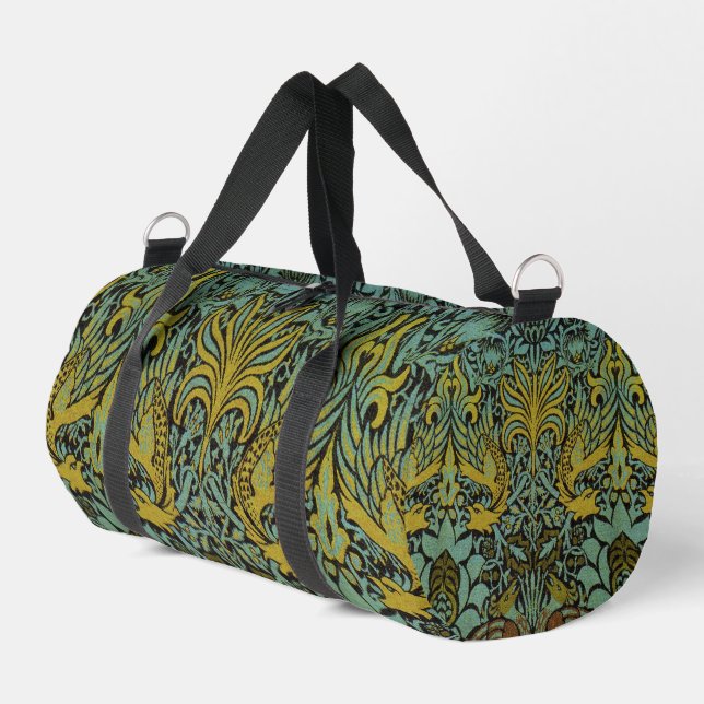 William Morris Peacock Dragon Wallpaper Duffle Bag (Linke Seite)
