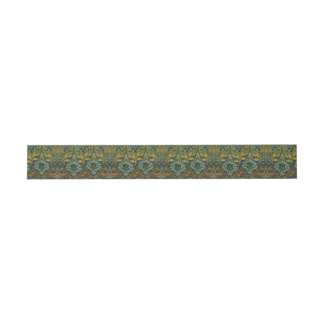 William Morris Peacock Dragon Wallpaper Einladungsbanderole (Flach)