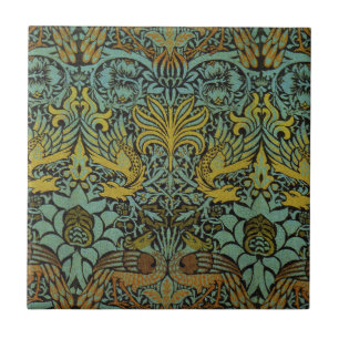 William Morris Peacock Dragon Wallpaper Fliese
