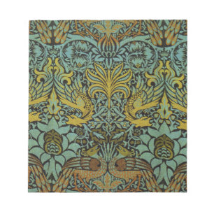 William Morris Peacock Dragon Wallpaper Notizblock