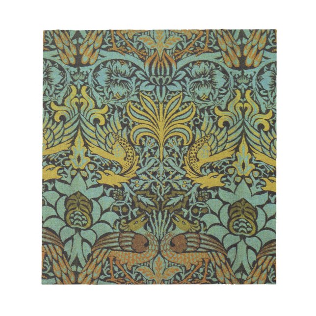 William Morris Peacock Dragon Wallpaper Notizblock (Vorderseite)