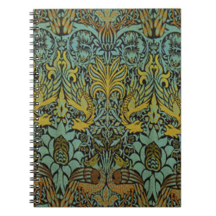 William Morris Peacock Dragon Wallpaper Notizblock