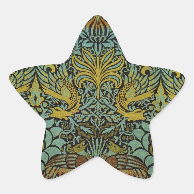William Morris Peacock Dragon Wallpaper Stern-Aufkleber (Vorderseite)