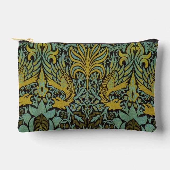 William Morris Peacock Dragon Wallpaper Zubehörtasche (Vorderseite)