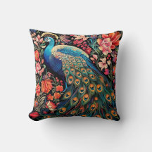 William Morris Peacock Jeter Coussin de coton