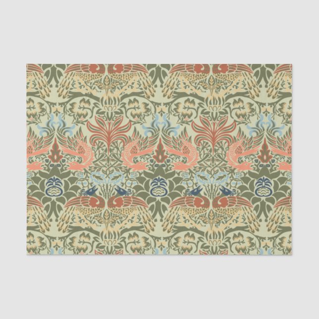 William Morris Peacock und Dragon Seidenpapier (Vorderseite)