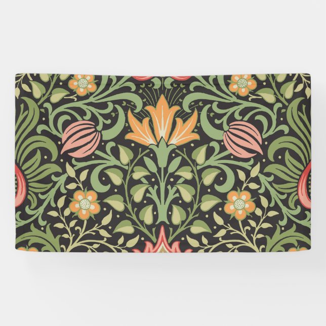 William Morris Persian Floral Antique Banner (Horizontal)