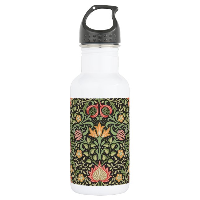William Morris Persian Floral Antique Edelstahlflasche (Vorderseite)