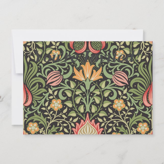 William Morris Persian Floral Antique Einladung (Vorderseite)