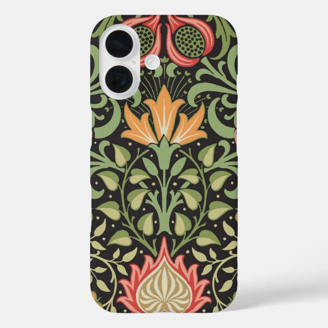 William Morris Persian Floral Antique iPhone 16 Hülle (Rückseite)