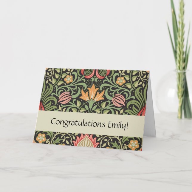 William Morris Persian Floral Antique Karte (Vorderseite)