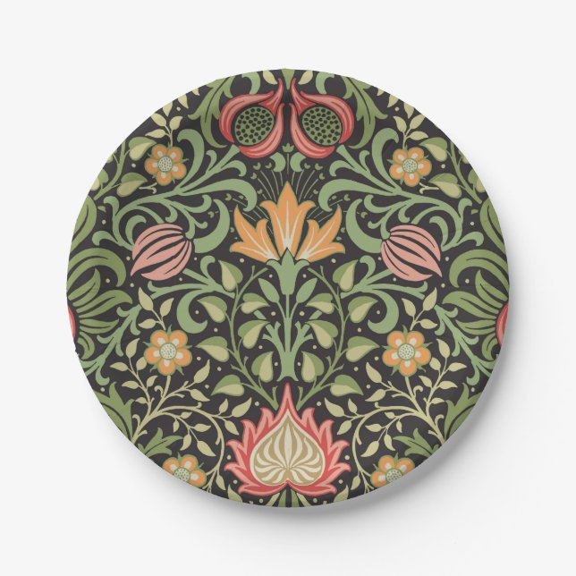 William Morris Persian Floral Antique Pappteller (Vorderseite)