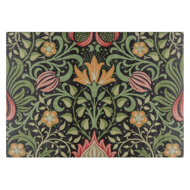 William Morris Persian Floral Antique Schneidebrett (Vorderseite)
