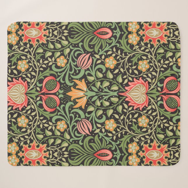 William Morris Persian Floral Antique Sherpadecke (Vorderseite (Horizontal))