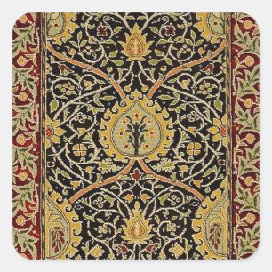 William Morris Persian Tepet Art Print Design Quadratischer Aufkleber