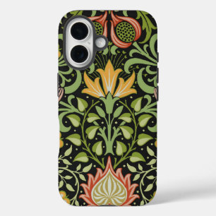 William Morris Persisch Schwarze Blumengestaltung  iPhone 16 Hülle