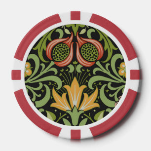 William Morris Persisch Schwarze Blumengestaltung Pokerchips