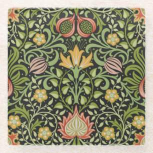 William Morris Persischer Floral Botanischer Entwu Glasuntersetzer