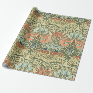 William Morris Pfau und Drache Geschenkpapier