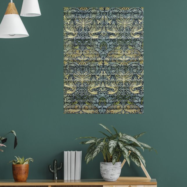 William Morris Pfau und Drache Poster (Wohnzimmer 1)