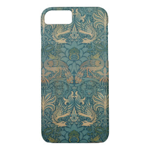 William Morris-Pfau-und Drache-Textilentwurf iPhone 8/7 Hülle