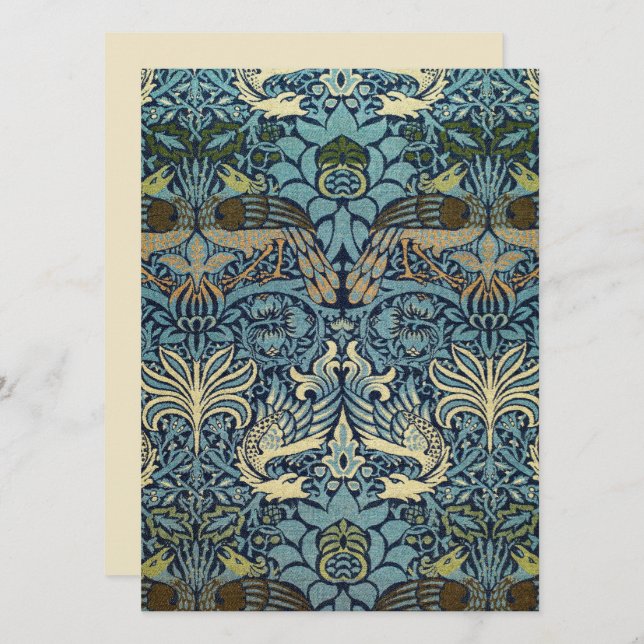 William Morris Pfau und Drache Webdesign (Vorne/Hinten)