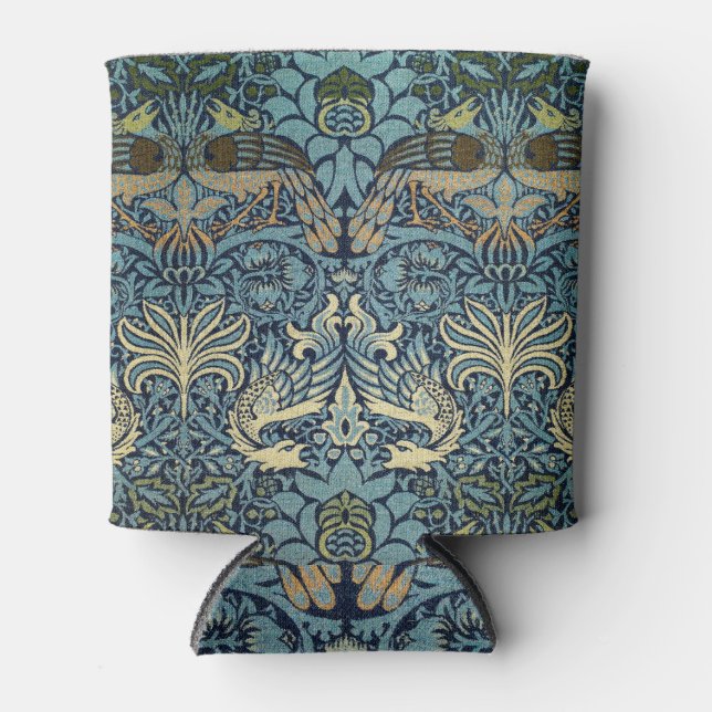 William Morris Pfau und Drache Webdesign Dosenkühler (Vorderseite)