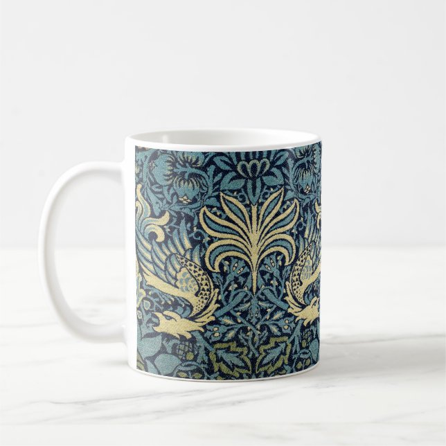 William Morris Pfau und Drache Webdesign Kaffeetasse (Links)
