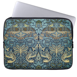 William Morris Pfau und Drache Webdesign Laptopschutzhülle